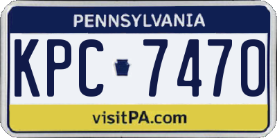 PA license plate KPC7470