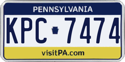 PA license plate KPC7474