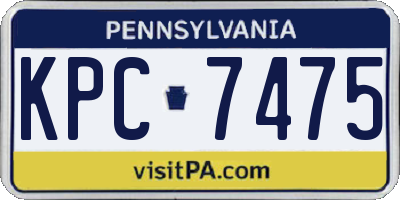 PA license plate KPC7475