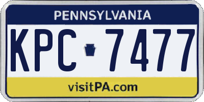 PA license plate KPC7477