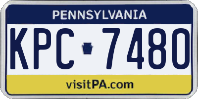 PA license plate KPC7480