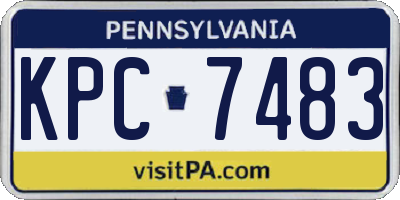 PA license plate KPC7483