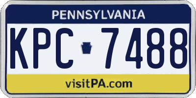 PA license plate KPC7488