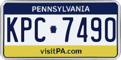 PA license plate KPC7490