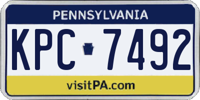 PA license plate KPC7492