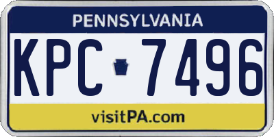 PA license plate KPC7496