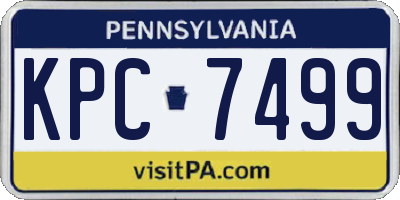 PA license plate KPC7499