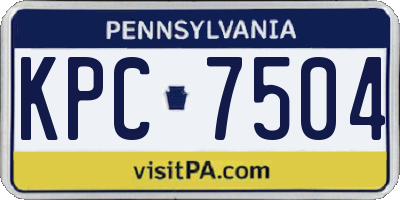 PA license plate KPC7504