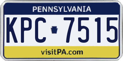 PA license plate KPC7515