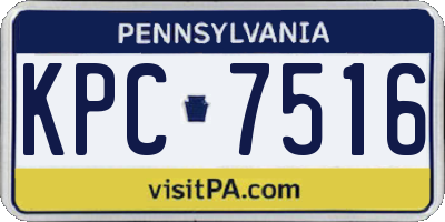 PA license plate KPC7516