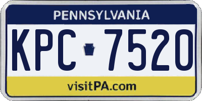 PA license plate KPC7520