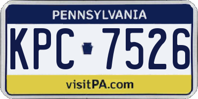 PA license plate KPC7526