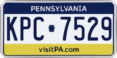 PA license plate KPC7529