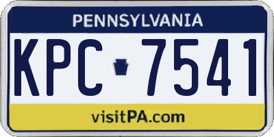 PA license plate KPC7541