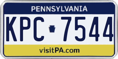 PA license plate KPC7544
