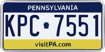 PA license plate KPC7551