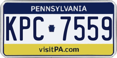 PA license plate KPC7559