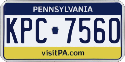 PA license plate KPC7560