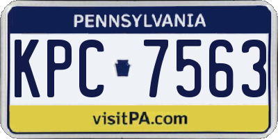 PA license plate KPC7563