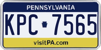 PA license plate KPC7565