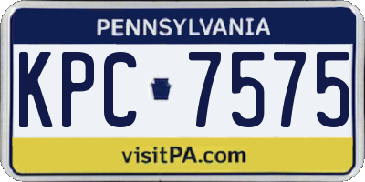 PA license plate KPC7575