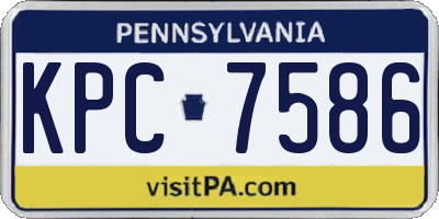 PA license plate KPC7586