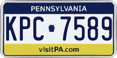 PA license plate KPC7589