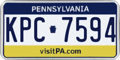 PA license plate KPC7594