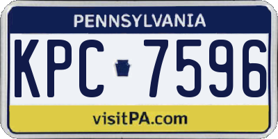 PA license plate KPC7596