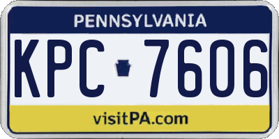 PA license plate KPC7606