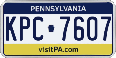 PA license plate KPC7607