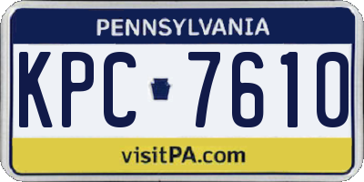PA license plate KPC7610