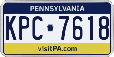 PA license plate KPC7618