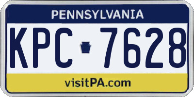 PA license plate KPC7628