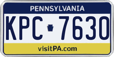 PA license plate KPC7630