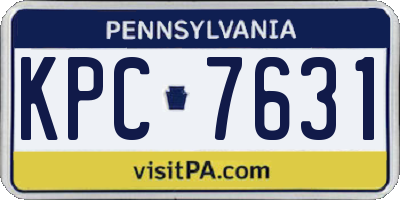PA license plate KPC7631