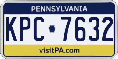 PA license plate KPC7632