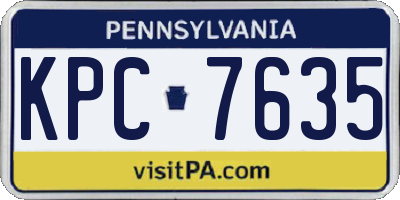 PA license plate KPC7635