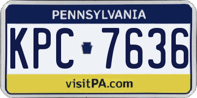PA license plate KPC7636
