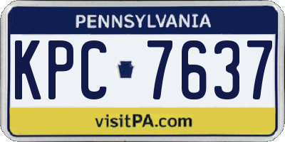 PA license plate KPC7637