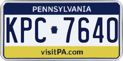 PA license plate KPC7640