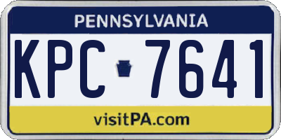 PA license plate KPC7641