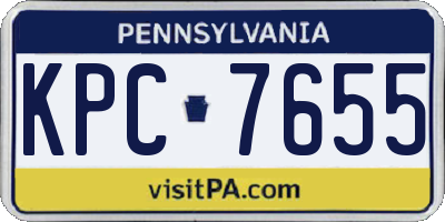 PA license plate KPC7655