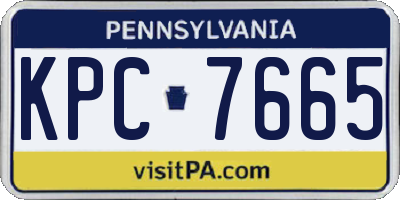 PA license plate KPC7665