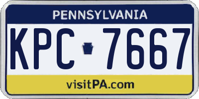 PA license plate KPC7667