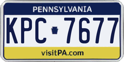 PA license plate KPC7677