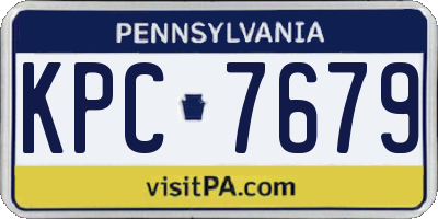 PA license plate KPC7679