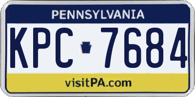 PA license plate KPC7684