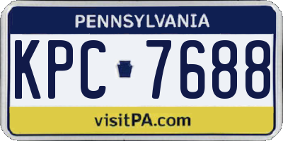 PA license plate KPC7688
