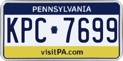 PA license plate KPC7699